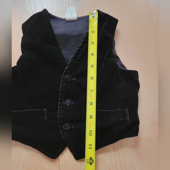 Vintage 1990s special occasion black velvet 2-piece suiting vest and dress pants - Picture 7 of 12